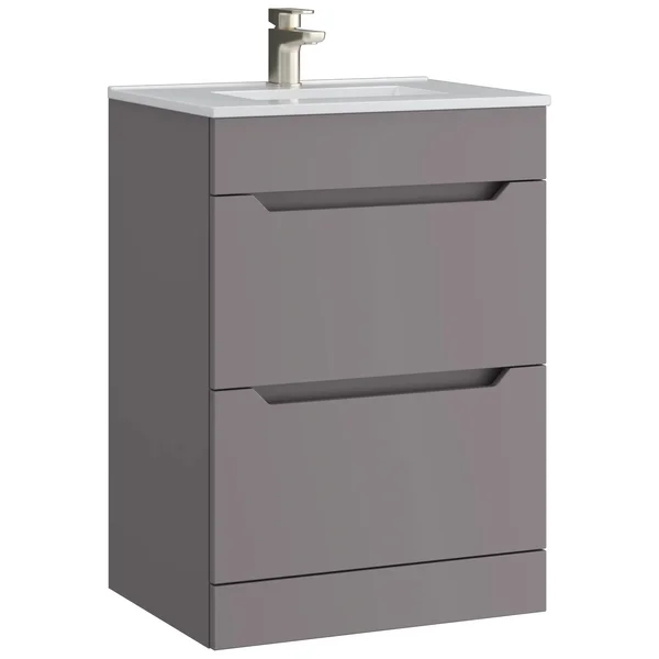 Additional image of Kartell K-Vit Urban Floorstanding Vanity Unit with Basin - 2 Drawer - 610 x 848mm