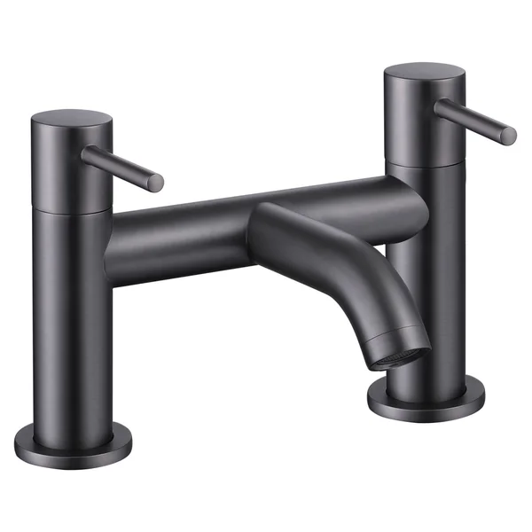 Alternate image of Joseph Miles HiLux Bridge Bath Mixer Tap with Curved Spout - Stick Handles - Deck Mounted