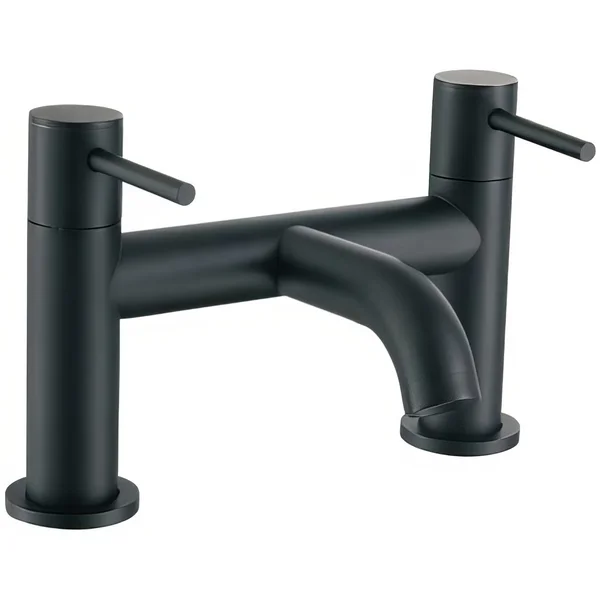 Additional image of Joseph Miles Titan Flow Bridge Bath Filler Tap - Curved Spout - Stick Handles - Deck Mounted
