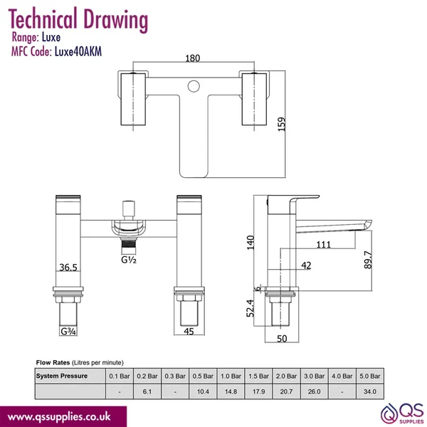 Technical drawing QS-V117264 / Luxe40AKM