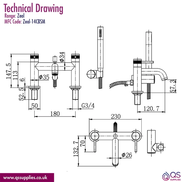 Technical drawing QS-V117265 / Zeal-14CBSM