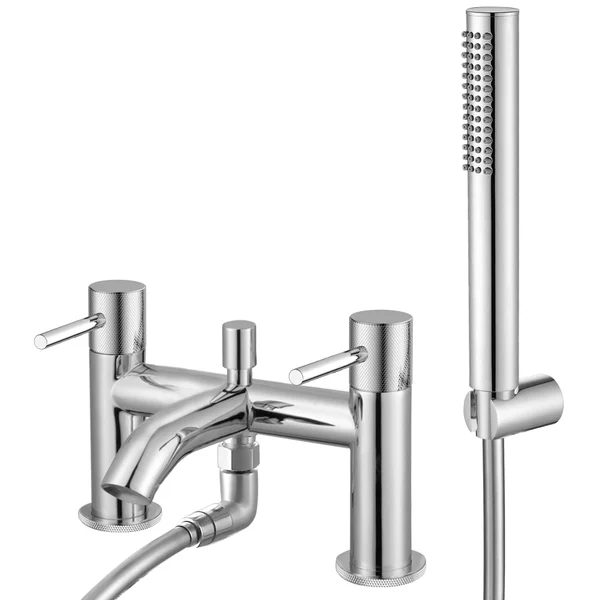 Joseph Miles Fenace Contemporary Bridge Bath Mixer Tap with Shower Handset and Hose