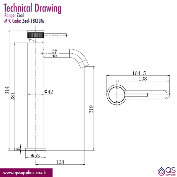 Technical drawing QS-V117266 / Zeal-18CTBM