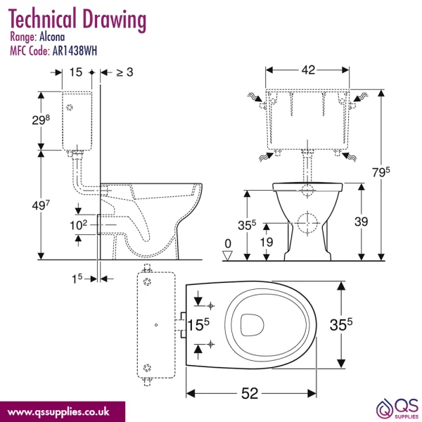Technical drawing QS-V115164 / AR1438WH