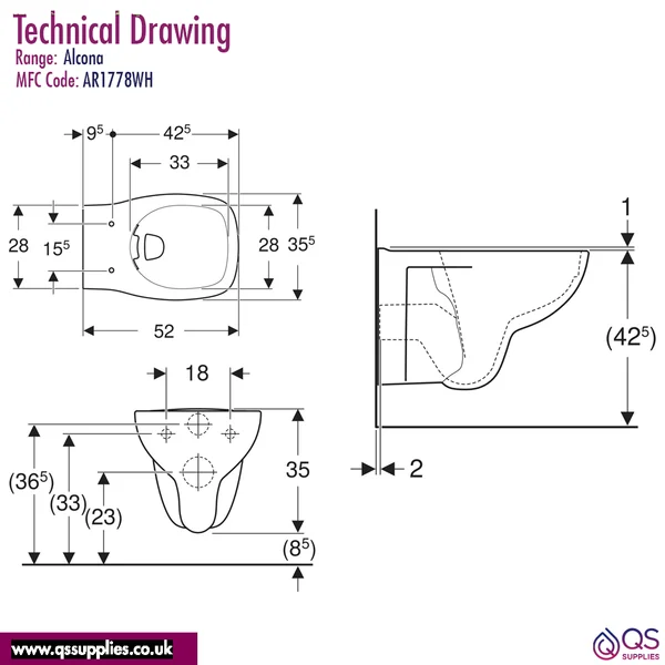 Technical drawing QS-V110684 / AR1778WH