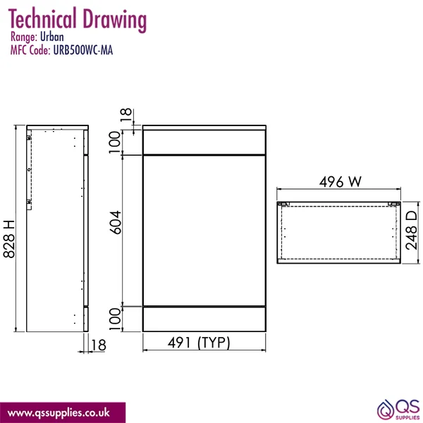 Technical drawing QS-V117270 / URB500WC-MA