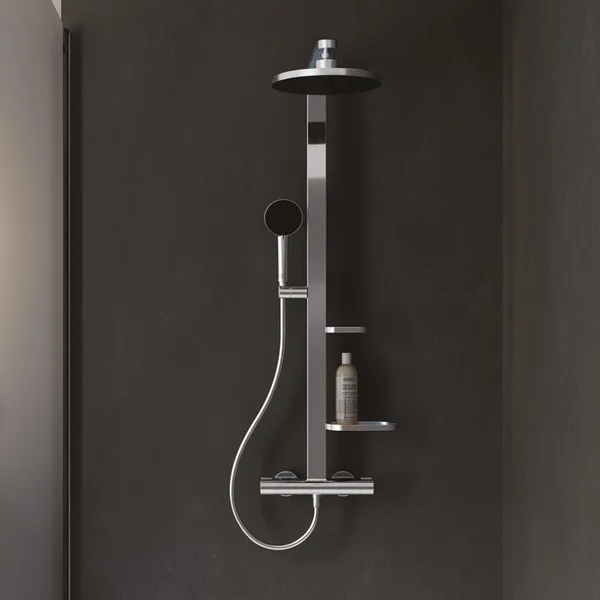 Alternate image of Ideal Standard Ceratherm Alu+ Exposed Thermostatic Shower Set with 2 Shelves