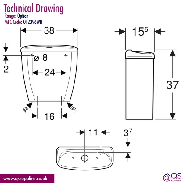 Technical drawing QS-V113734 / OT1348WH|OT2396WH