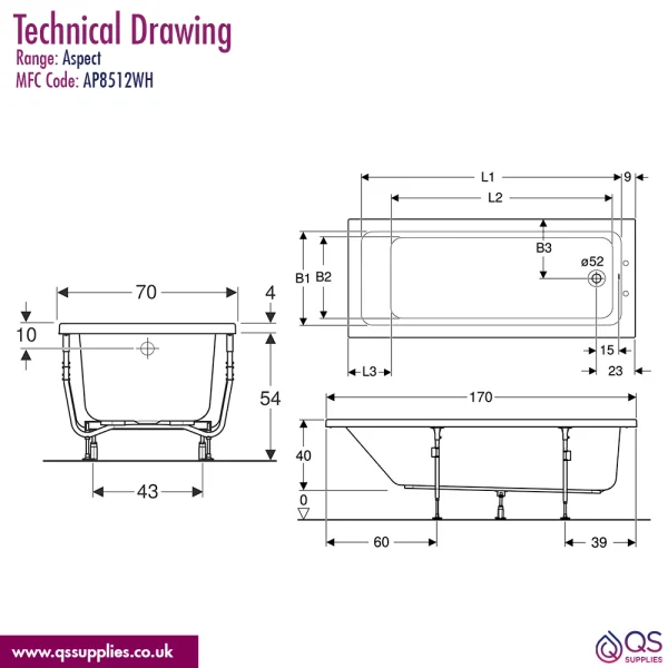 Technical drawing QS-V115169 / AP8512WH