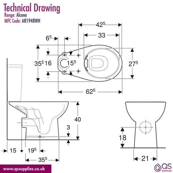 Technical drawing QS-V113736 / AR1948WH|AR2346WH