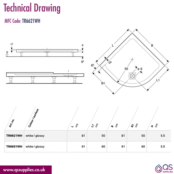 Technical drawing QS-V116309 / TR6621WH