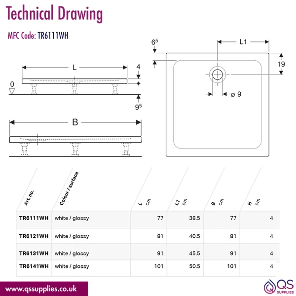 Technical drawing QS-V116310 / TR6111WH