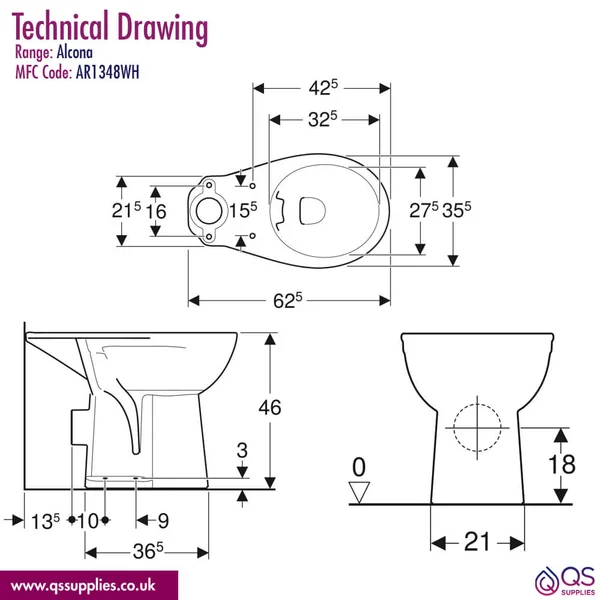 Technical drawing QS-V113738 / AR1348WH|AR2346WH