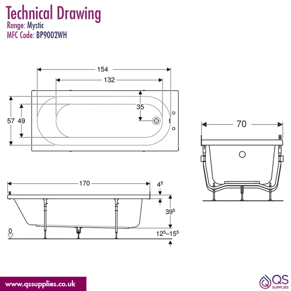 Technical drawing QS-V115181 / BP9002WH