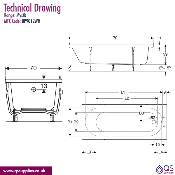 Technical drawing QS-V115181 / BP9002WH
