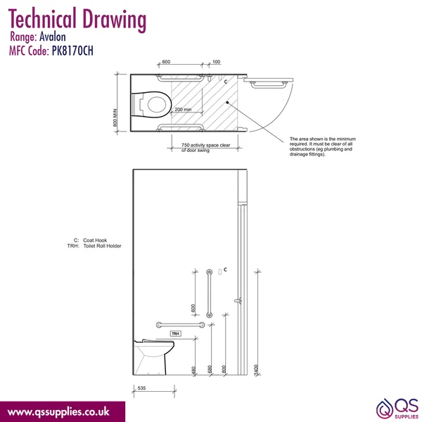 Technical drawing QS-V115775 / PK8170CH
