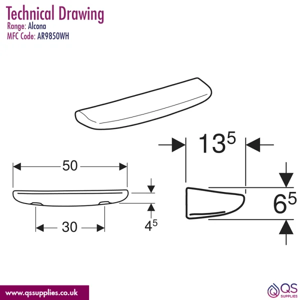 Technical drawing QS-V115182 / AR9850WH
