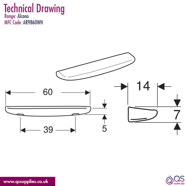 Technical drawing QS-V115182 / AR9850WH