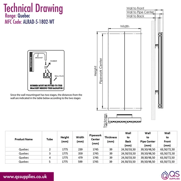 Technical drawing QS-V116303 / ALRAD-5-1802-WT