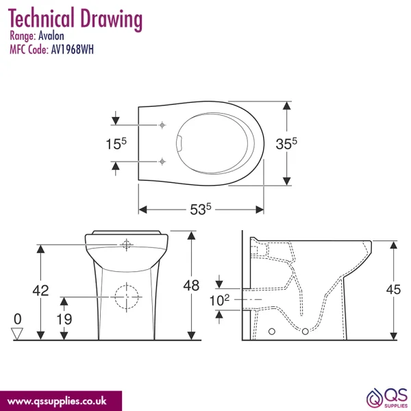 Technical drawing QS-V115183 / AV1968WH