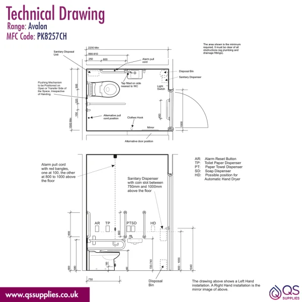 Technical drawing QS-V115776 / PK8257CH