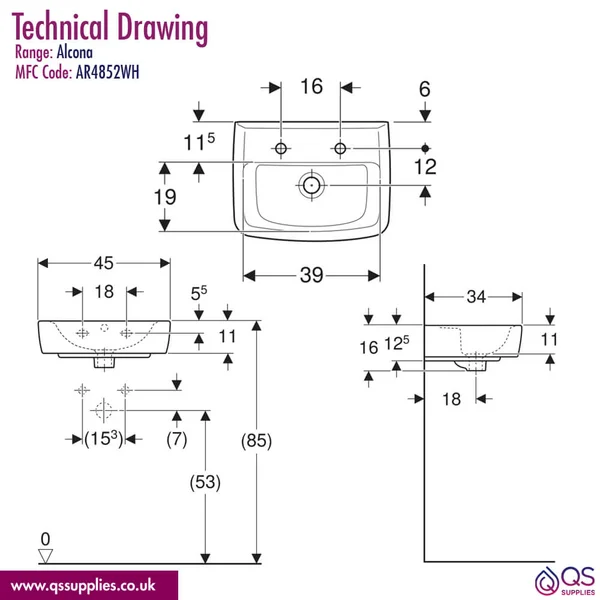 Technical drawing QS-V113740 / AR4851WH