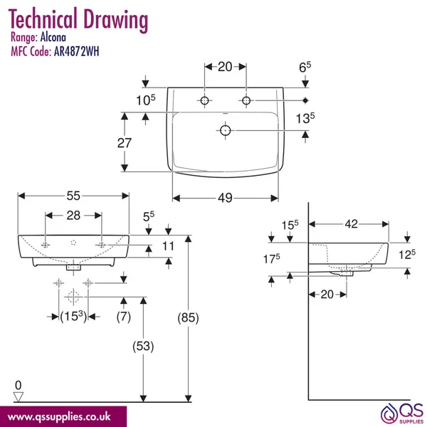 Technical drawing QS-V113740 / AR4851WH