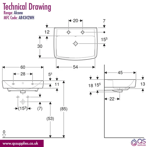 Technical drawing QS-V113740 / AR4851WH
