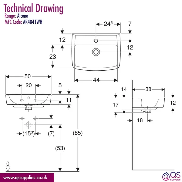 Technical drawing QS-V113740 / AR4851WH