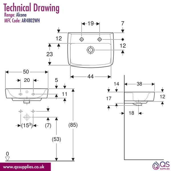 Technical drawing QS-V113740 / AR4851WH