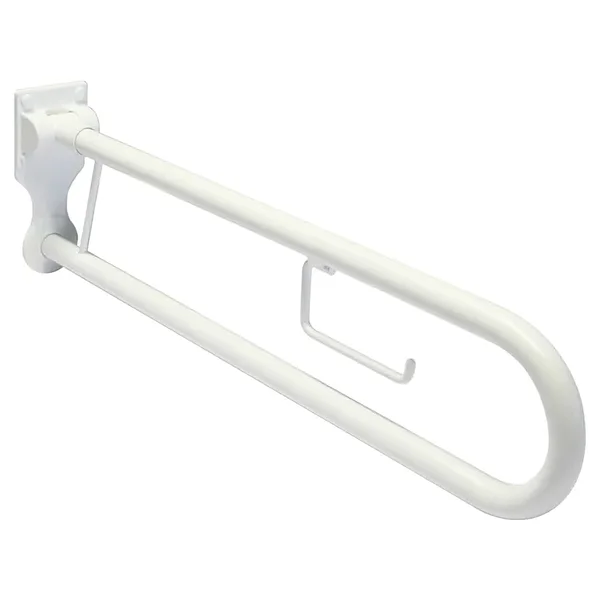 Additional image of Twyford Avalon Pull-Down Support Rail with Toilet Roll Holder