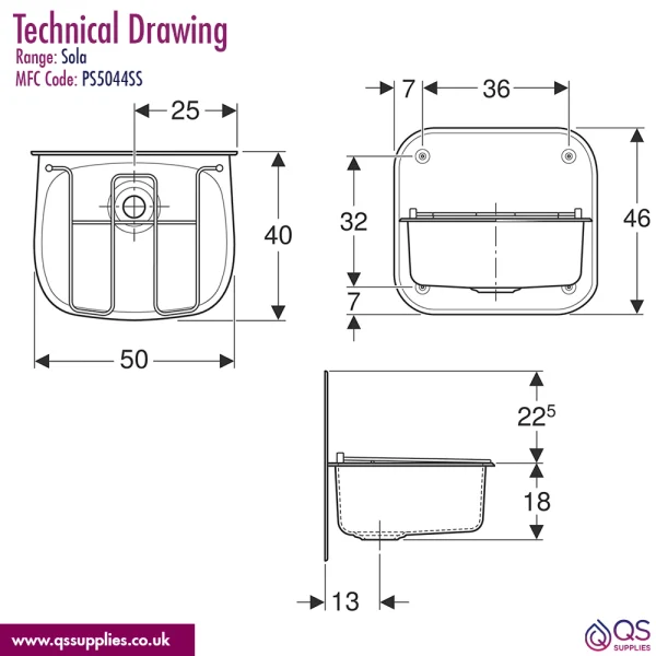 Technical drawing QS-V115186 / PS5044SS