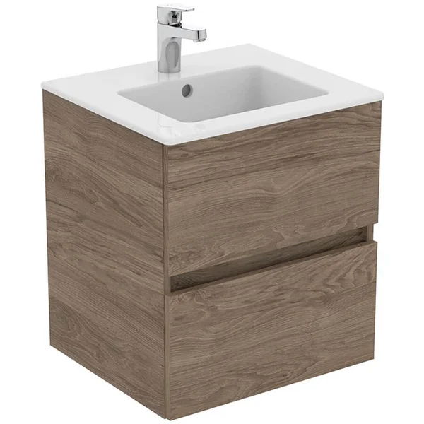 Alternate image of Ideal Standard Eurovit+ Wall Hung Vanity Unit and Basin - 2 Drawers - 565mm High