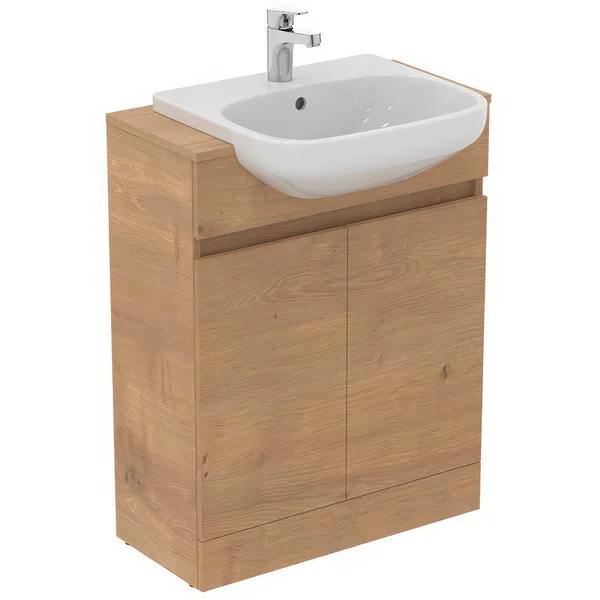 Additional image of Ideal Standard Eurovit+ Floorstanding Semi-Countertop Unit and Basin - 2 Door - 654 x 878mm