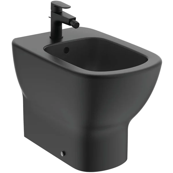 Ideal Standard Tesi Floorstanding Back-To-Wall Matt Black Bidet - 550mm Projection