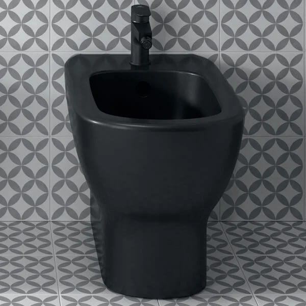Alternate image of Ideal Standard Tesi Floorstanding Back-To-Wall Matt Black Bidet - 550mm Projection