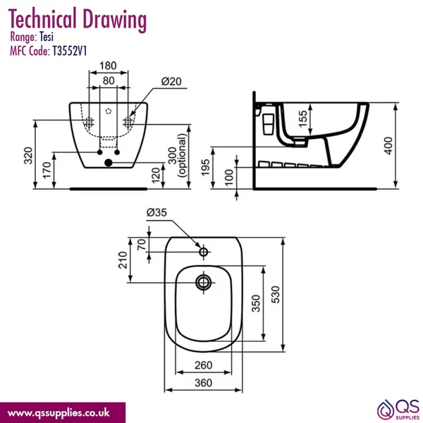 Technical drawing QS-V115180 / T3552V1