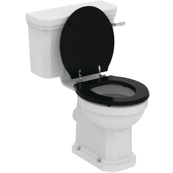 Additional image of Ideal Standard Waverley Black Toilet Seat - Sandwich Style - 380 x 430mm