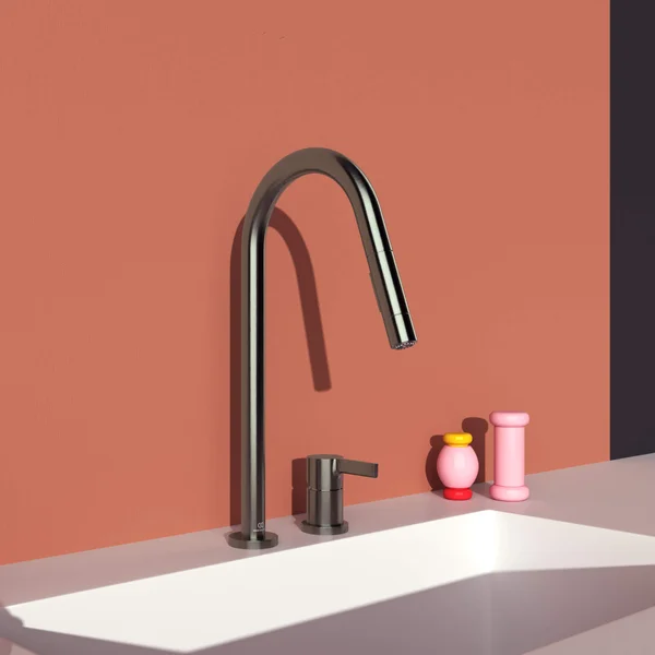 Alternate image of Ideal Standard Gusto Pull Out Kitchen Mixer Tap with C-Shaped Spout - Dual Spray Modes
