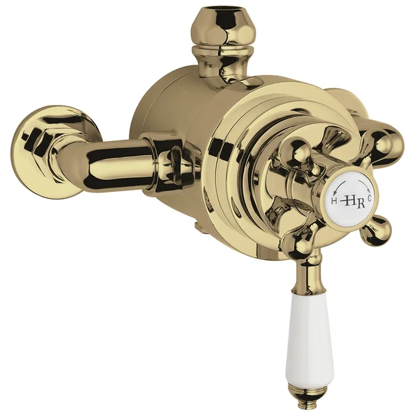 Additional image of Hudson Reed Topaz Traditional Exposed Thermostatic Shower Valve - Chrome - 2 Control
