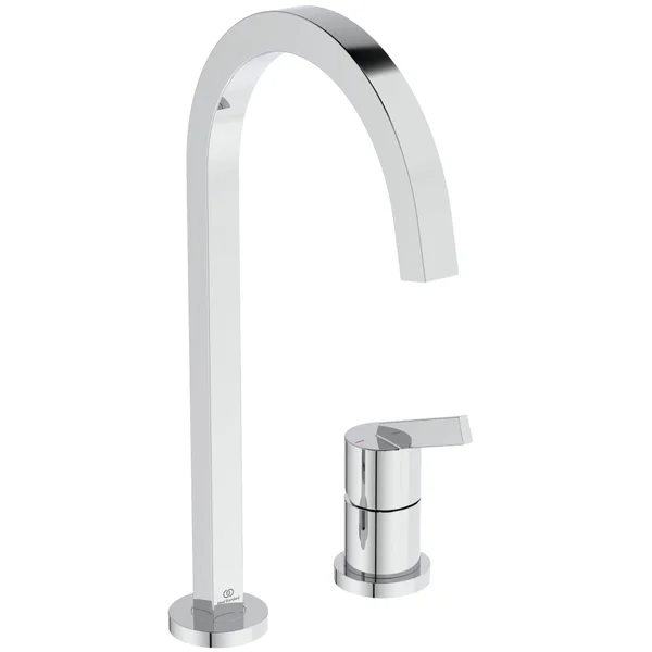 Ideal Standard Gusto Square C-Shaped Kitchen Mixer Tap - Lever Handle