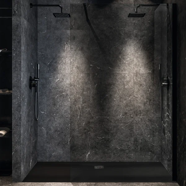 Alternate image of Ideal Standard Connect-2 Frameless Walk in Shower Screen - Silk Black Aluminium Profile