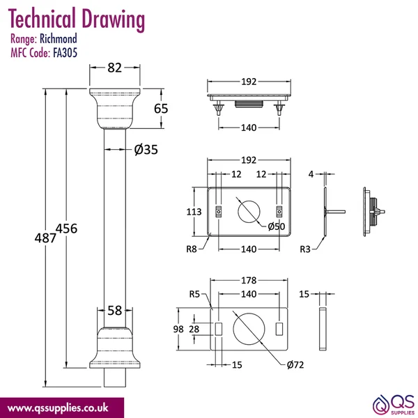 Technical drawing QS-V113338 / FA305