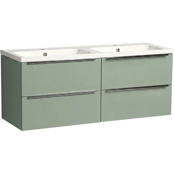 Alternate image of Tavistock Cadence Wall Hung Double Vanity Unit with Twin Basin - 4 Drawer - 1184 x 490mm