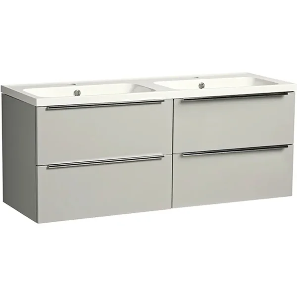 Alternate image of Tavistock Cadence Wall Hung Double Vanity Unit with Twin Basin - 4 Drawer - 1184 x 490mm
