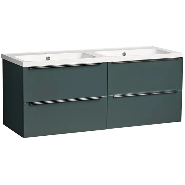 Additional image of Tavistock Cadence Wall Hung Double Vanity Unit with Twin Basin - 4 Drawer - 1184 x 490mm