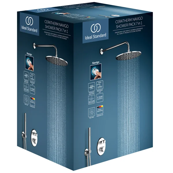 Additional image of Ideal Standard Ceratherm Navigo Thermostatic Built-In Round Concealed Shower Set
