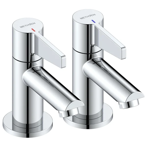 Methven Avoca Contemporary Pair of Chrome Basin Tap - Lever Handles
