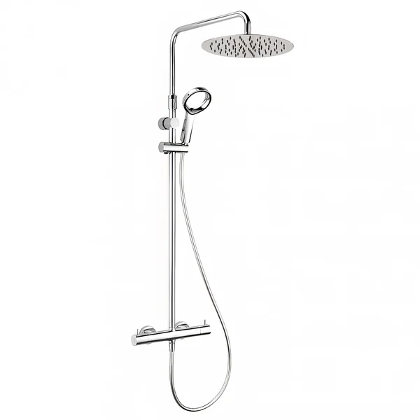 Methven Aio-S Aurajet Round Thermostatic Exposed Bar Shower Valve and Rigid Riser
