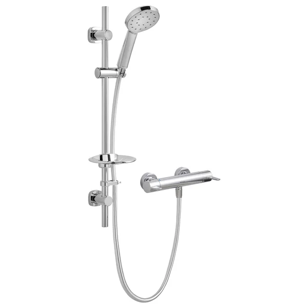 Methven Avoca Cool Touch Thermostatic Chrome Bar Shower Valve with Slide Rail Kit